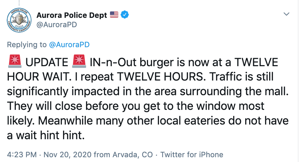 Aurora PD tweet