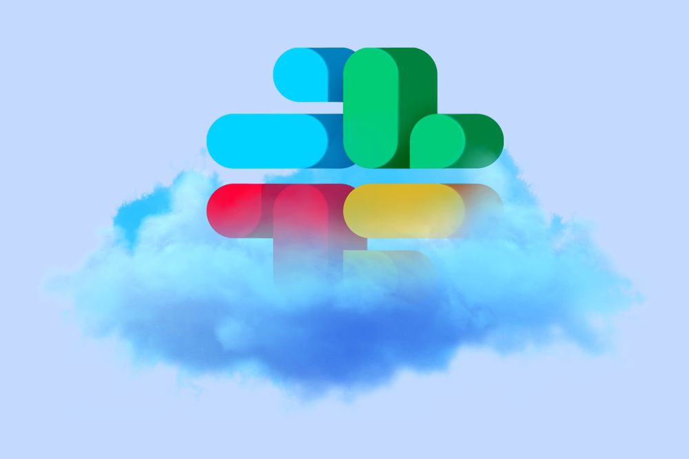 Slack logo on a cloud 