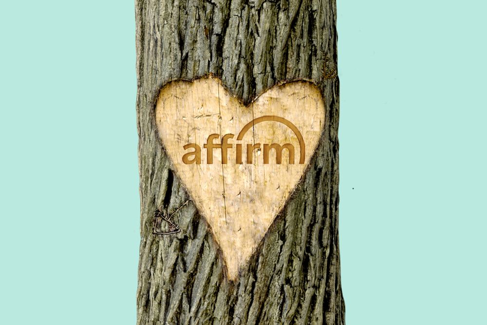 Affirm carved into a tree