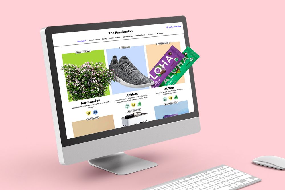 The Fascination marketplace for DTC brands displayed online