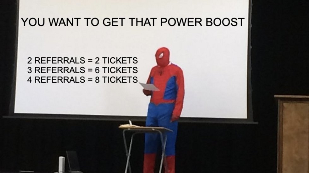 Spiderman going over Morning Brew's referral program